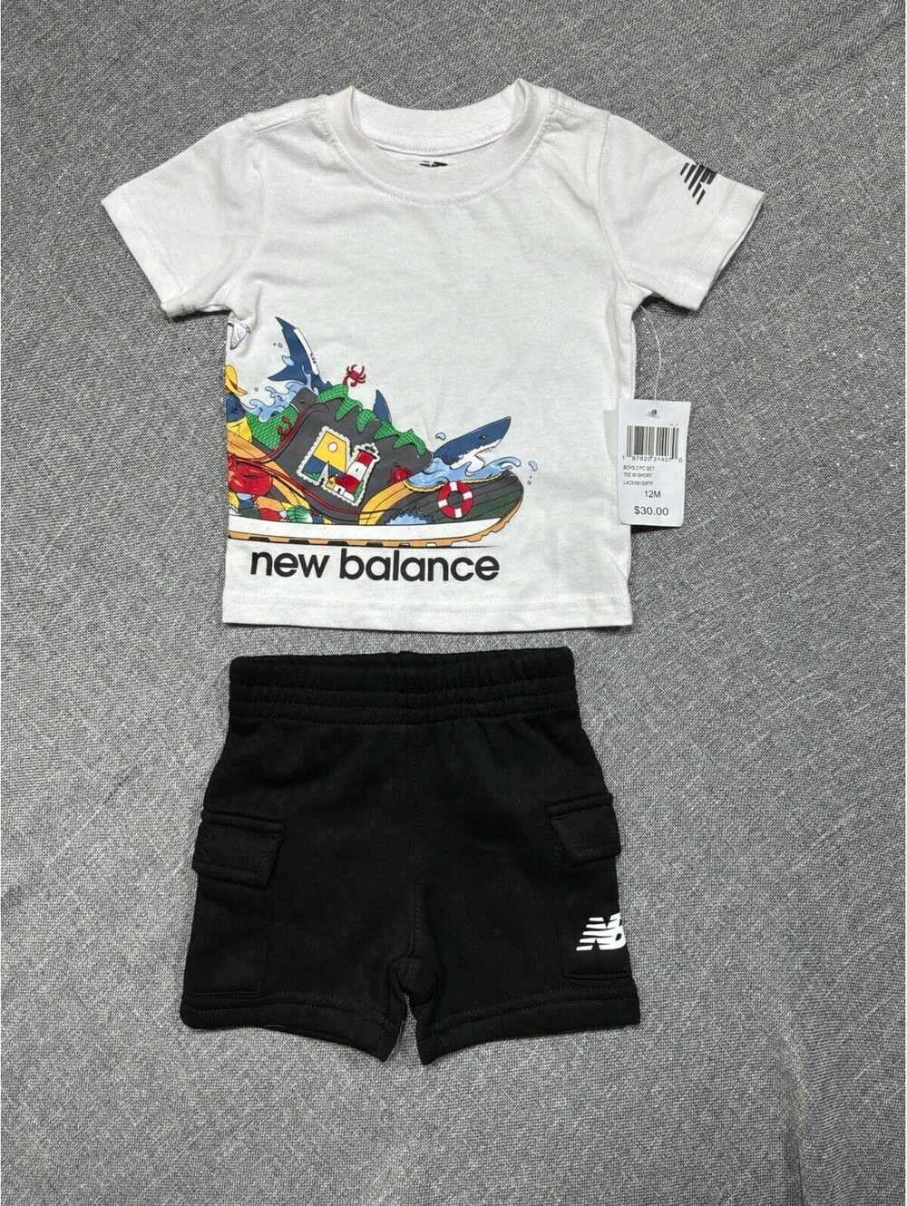 Infant New Balance Size 12 Month Matching Shirt With Shorts